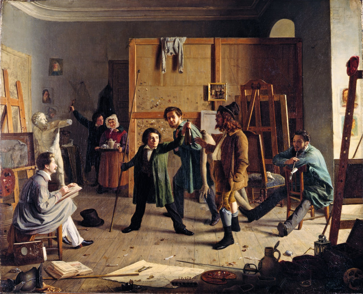 Johann Peter Hasenclever - Atelierszene, 1836