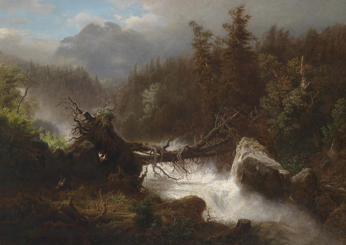 Arnold Schulten - Wasserfall in den Alpen, 1874