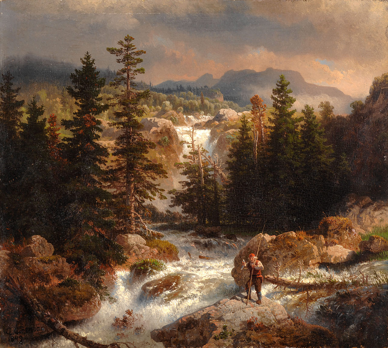 Andreas Achenbach - Wasserfall, 1849