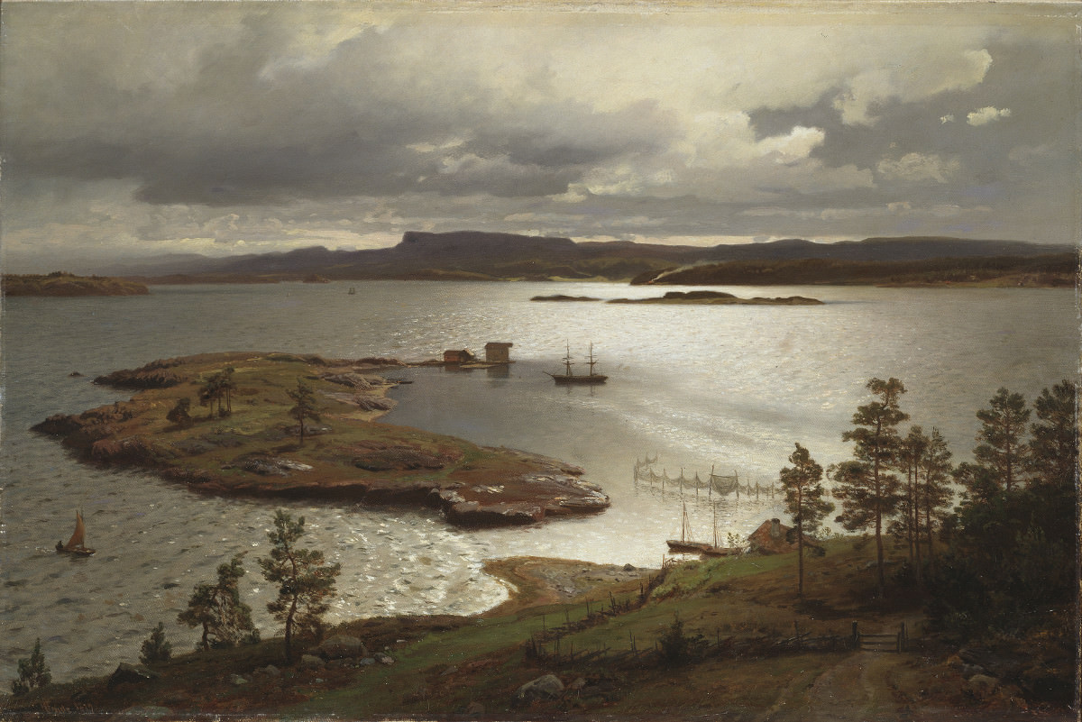 Hans Frederik Gude - Der Sandig Fjord, 1879