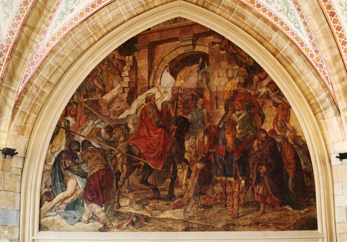 Alfred Rethel - Einzug Karls des Großen 774 in Pavia - in Zusammenarbeit mit Peter Joseph Molitor, um 1851