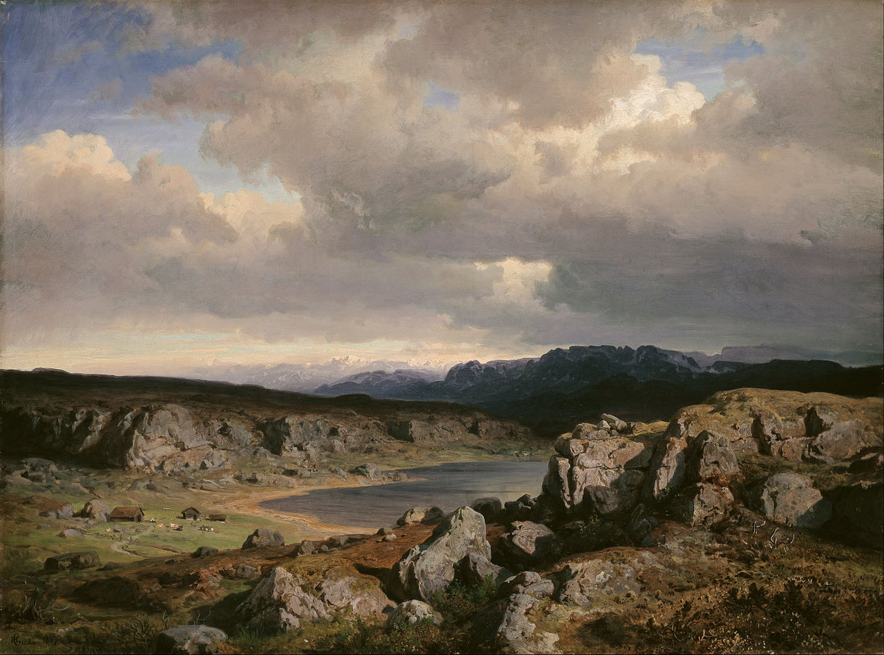 Hans Fredrik Gude. Norwegische Highlands. 1857. ÖL / Leinwand. 79 x 106cm